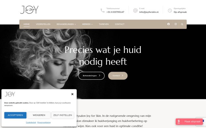 Screenshot of joyforskin.nl