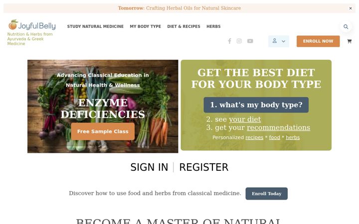 Screenshot of joyfulbelly.com