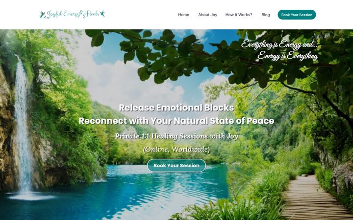 Screenshot of joyfulenergyheals.com