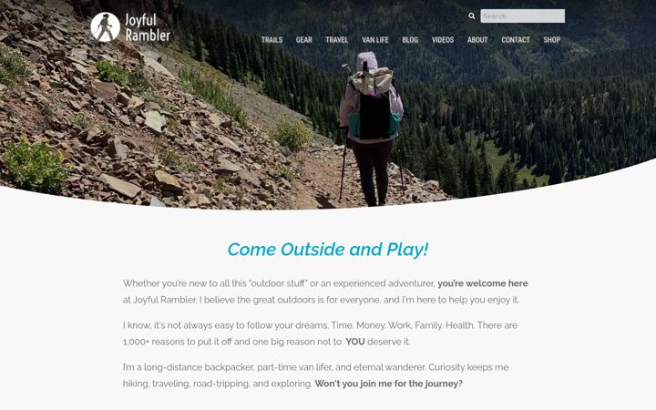 Screenshot of joyfulrambler.com
