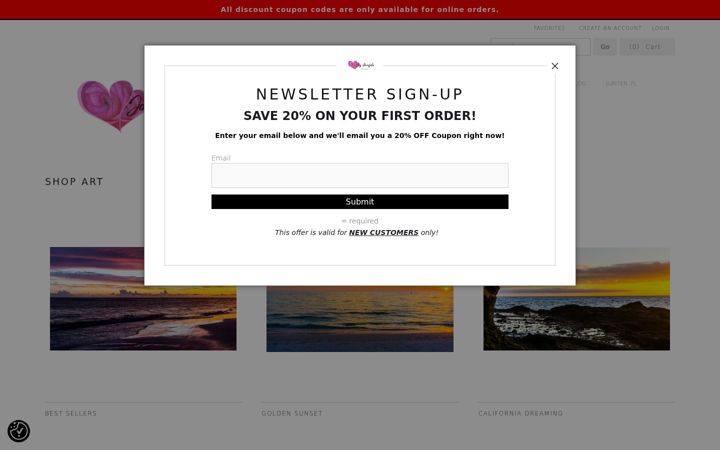 Screenshot of joygarafolafineart.com