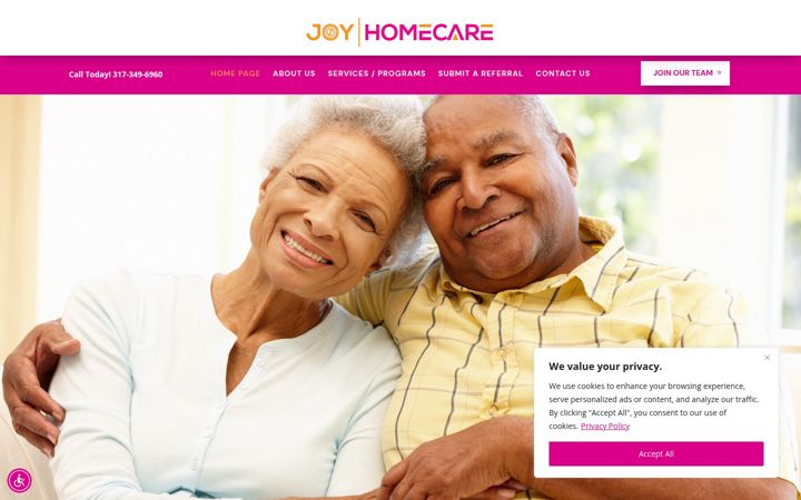 Screenshot of joyhomecarellc.org