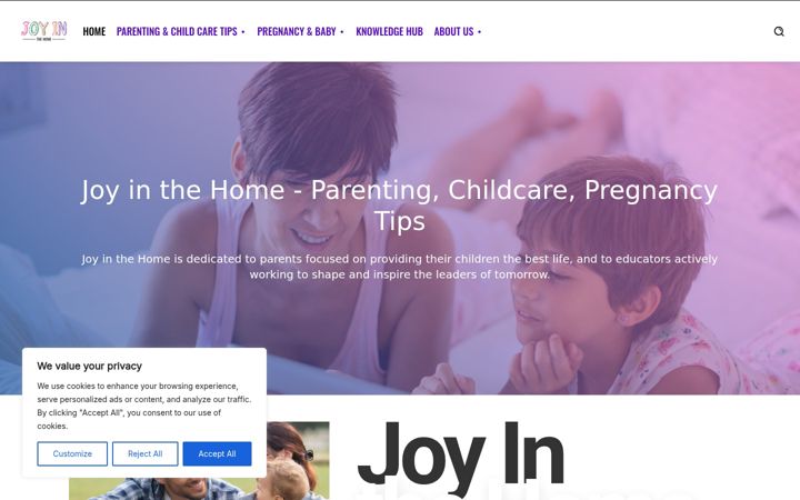 Screenshot of joyinthehome.com