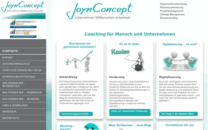 Screenshot of joynconcept.de