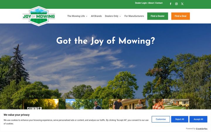 Screenshot of joyofmowing.com