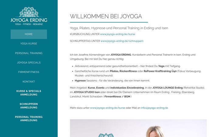 Screenshot of joyoga-erding.de