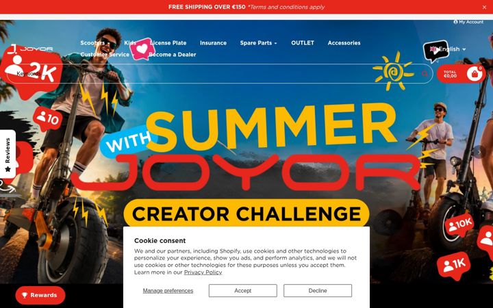 Screenshot of joyorscooter.com