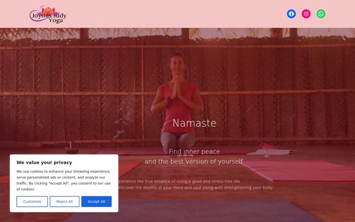 Screenshot of joyousjudyyoga.com