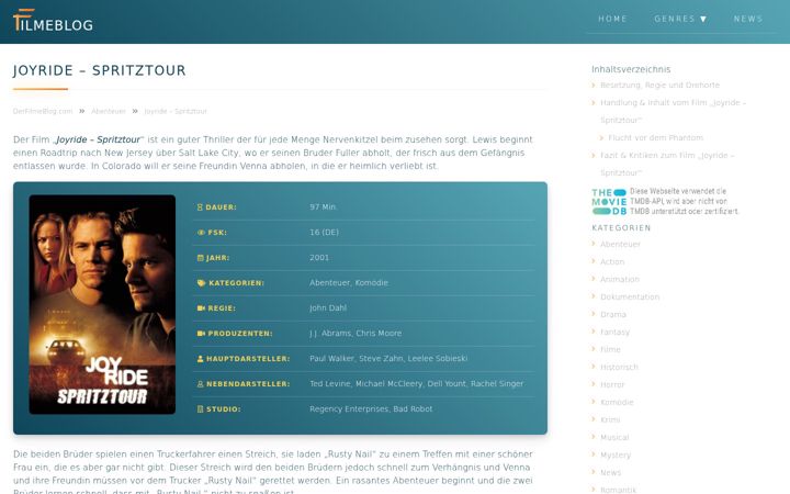 Screenshot of joyride-film.de