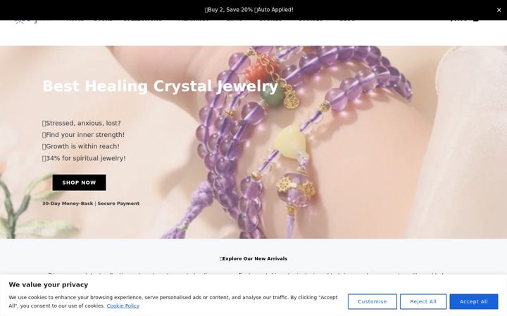 Screenshot of joysoulcrystals.com