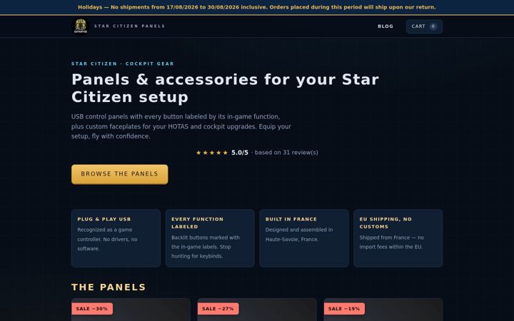 Screenshot of joystickstarcitizen.com