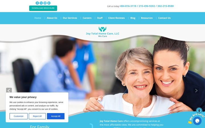 Screenshot of joytotalhomecare.com