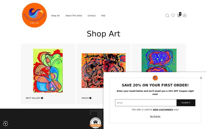 Screenshot of joywalaart.com