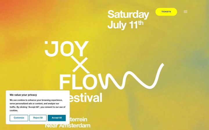 Screenshot of joyxflowfestival.nl