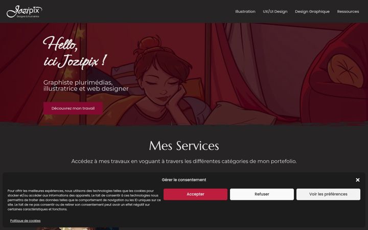 Screenshot of jozipix.fr