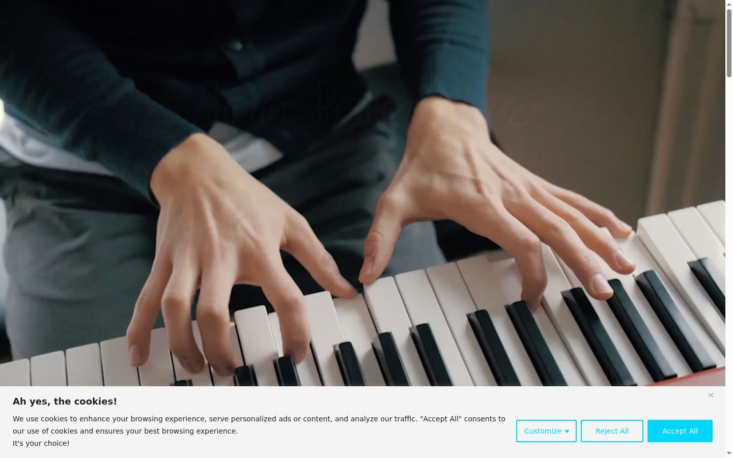 Screenshot of the consent banner shown before any interaction