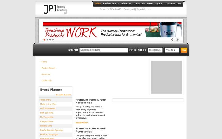 Screenshot of jp1specialty.com