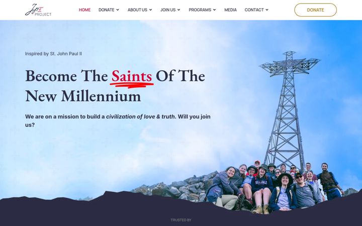 Screenshot of jp2project.org