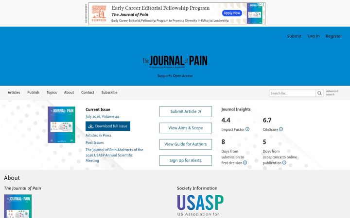 Screenshot of jpain.org