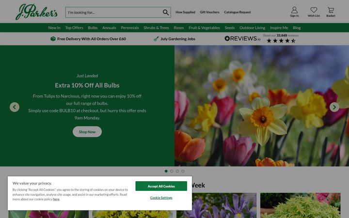 Screenshot of jparkers.co.uk
