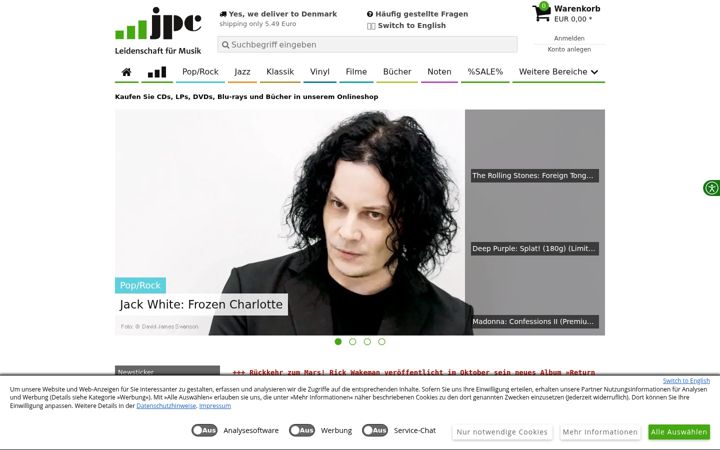 Ekraanipilt saidist jpc.de