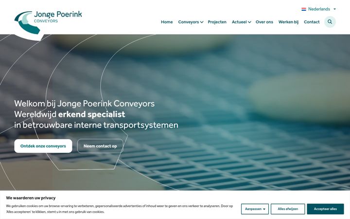 Screenshot of jpconveyors.com