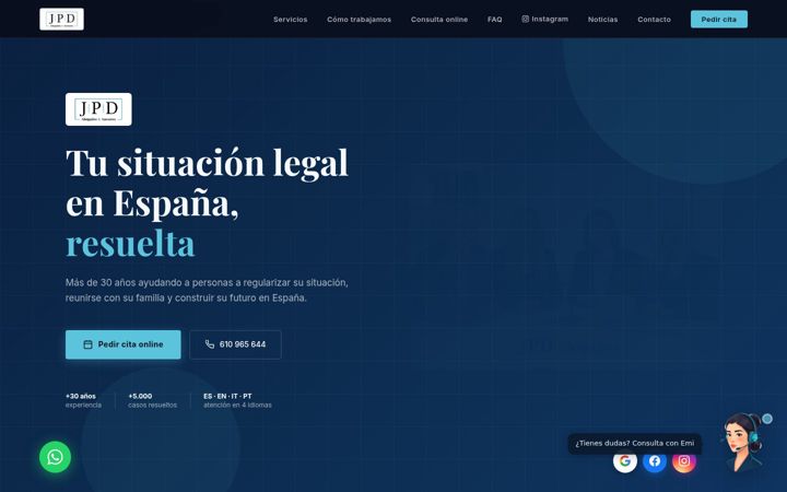 Screenshot of jpdabogados.com