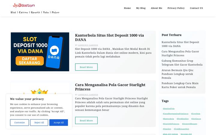 Screenshot of jpdawson.com