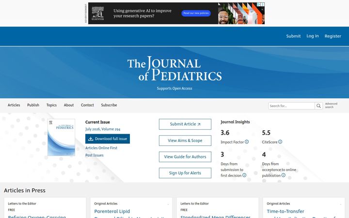Screenshot of jpeds.com