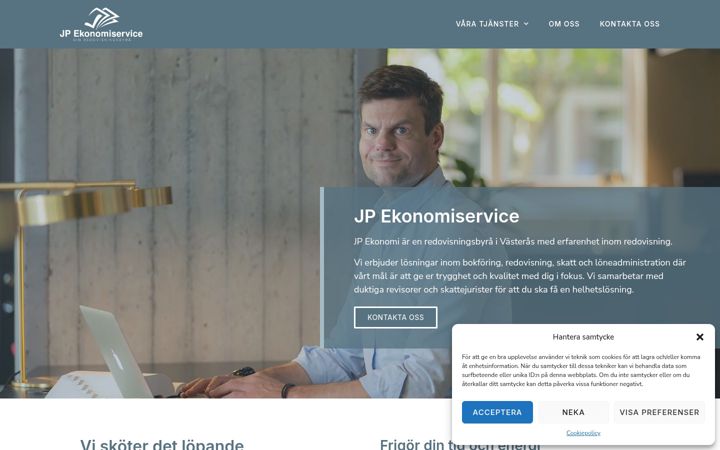 Screenshot of jpekonomiservice.se