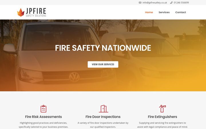 Screenshot of jpfiresafety.co.uk