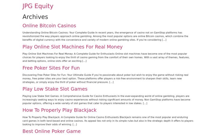 Screenshot of jpgequity.com