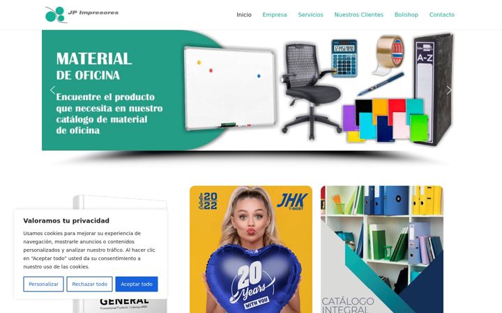 Screenshot of jpimpresores.com