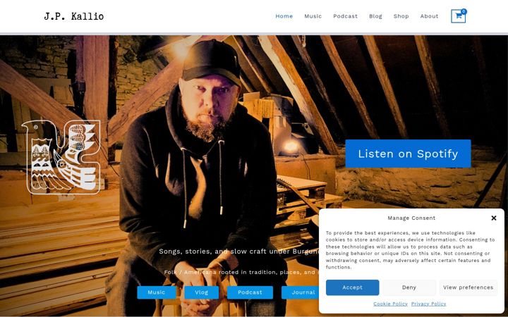 Screenshot of jpkalliomusic.com
