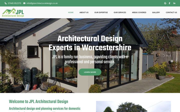 Screenshot of jplarchitecturaldesign.co.uk