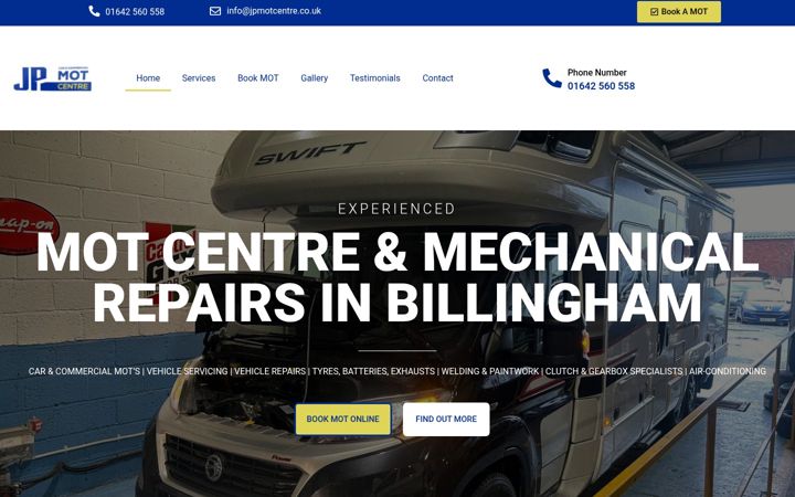 Screenshot of jpmotcentre.co.uk