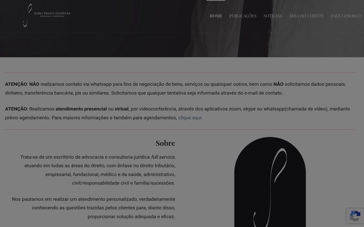 Screenshot of jpoadvocacia.com.br