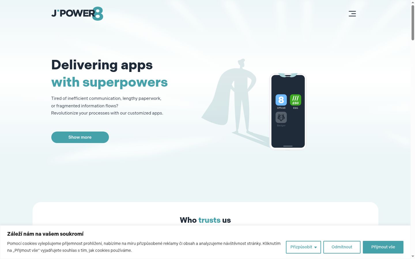 Screenshot of the consent banner shown before any interaction