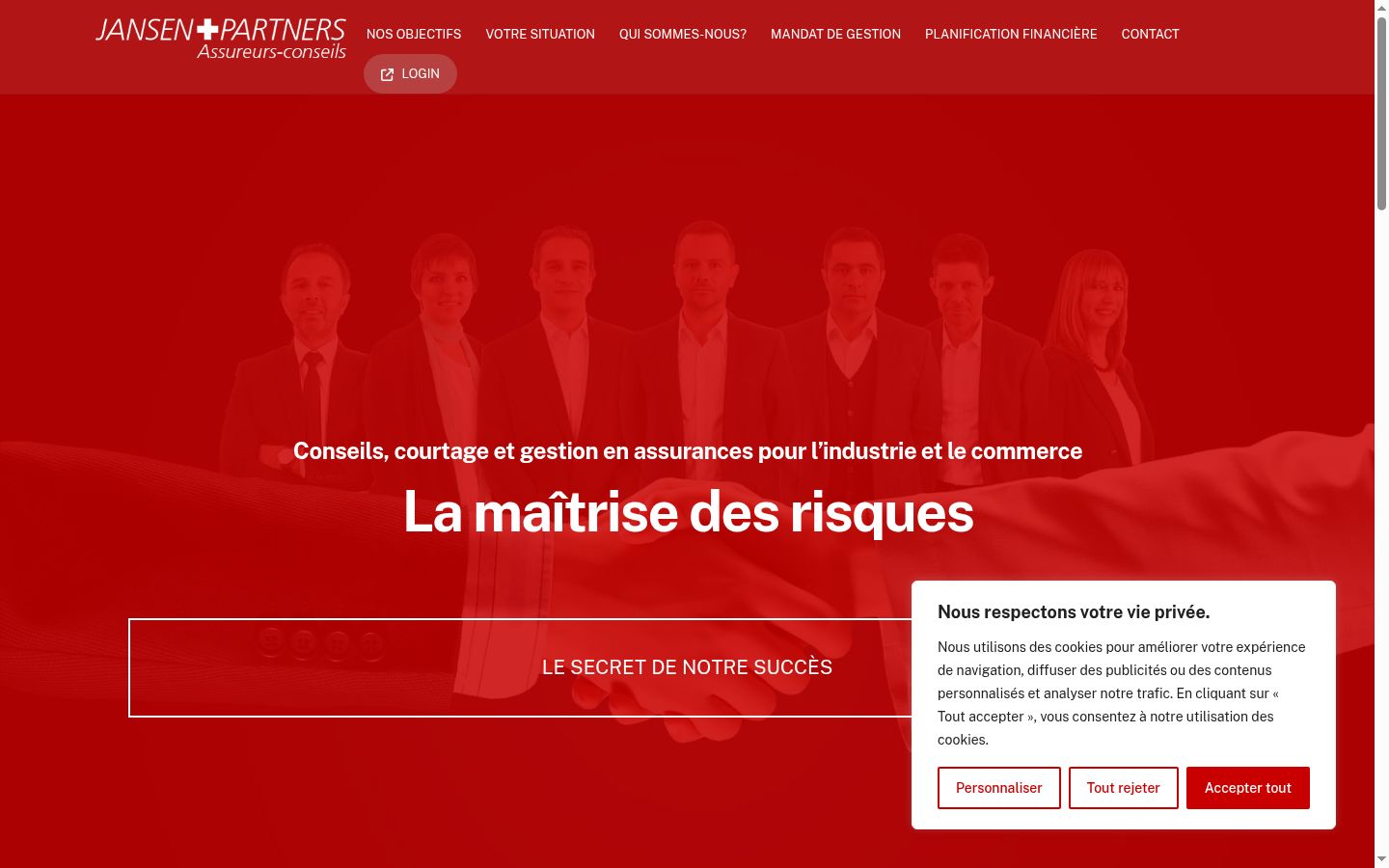 Capture d'écran de la bannière de consentement affichée avant toute interaction