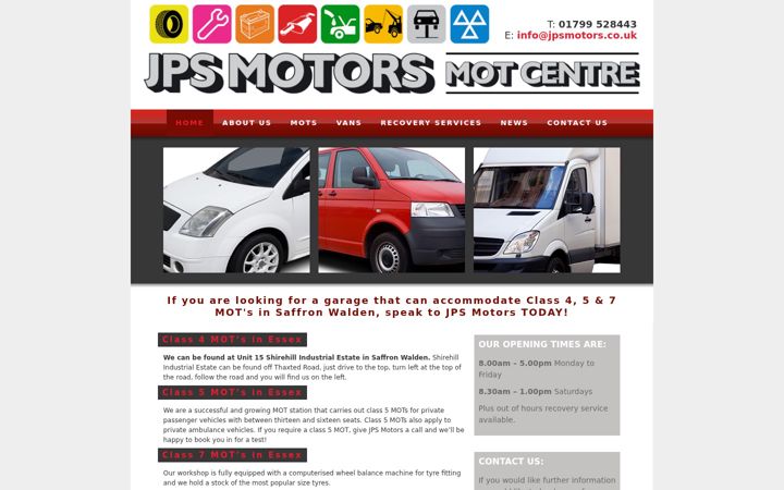 Screenshot of jpsmotors.co.uk