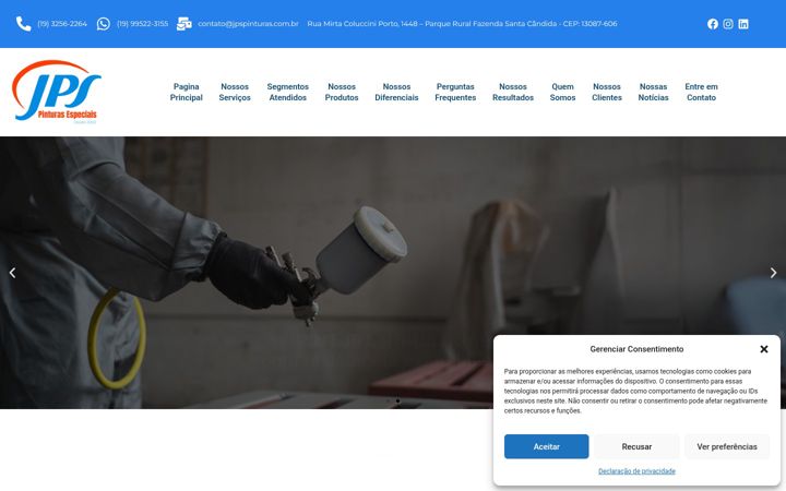 Screenshot of jpspinturas.com.br
