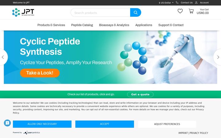 Screenshot of jpt.com