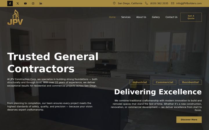 Screenshot of jpvbuilders.com