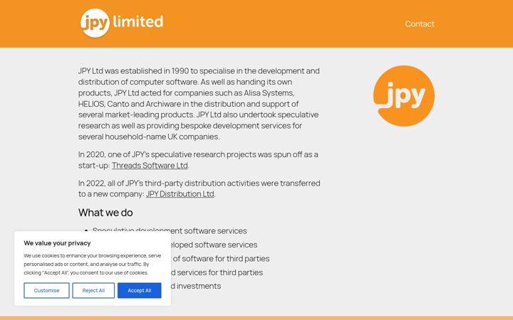 Screenshot of jpy.com