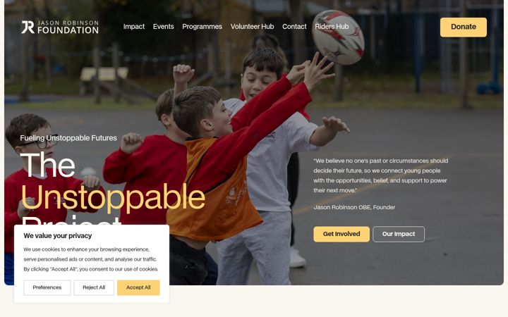 Screenshot of jr-foundation.co.uk