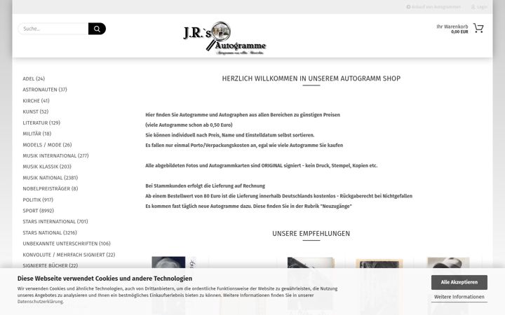 Screenshot of jrautogramme.de
