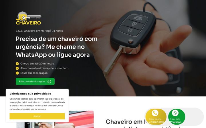 Screenshot of jrchaveiromaringa24horas.com.br