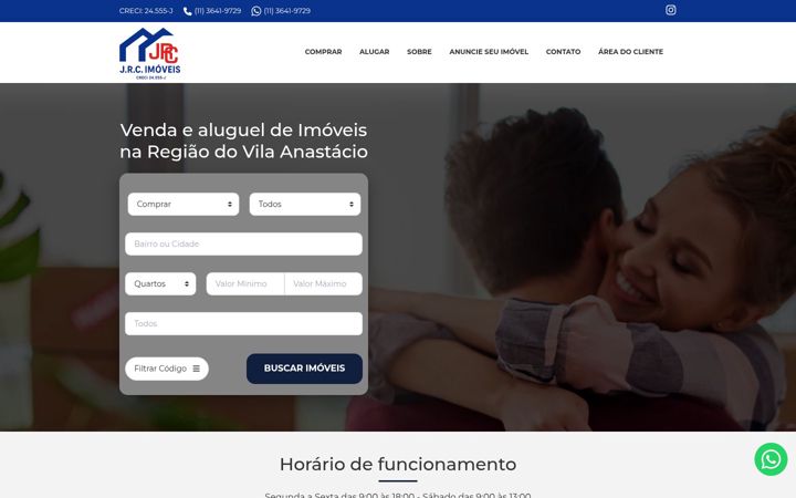 Screenshot of jrcimoveis.com.br