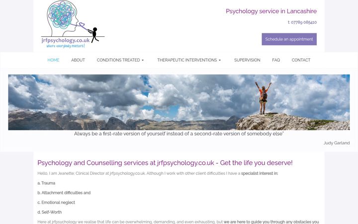 Screenshot of jrfpsychology.co.uk