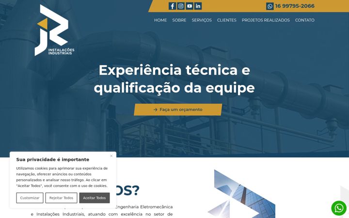 Screenshot of jrinstalacoesindustriais.com.br